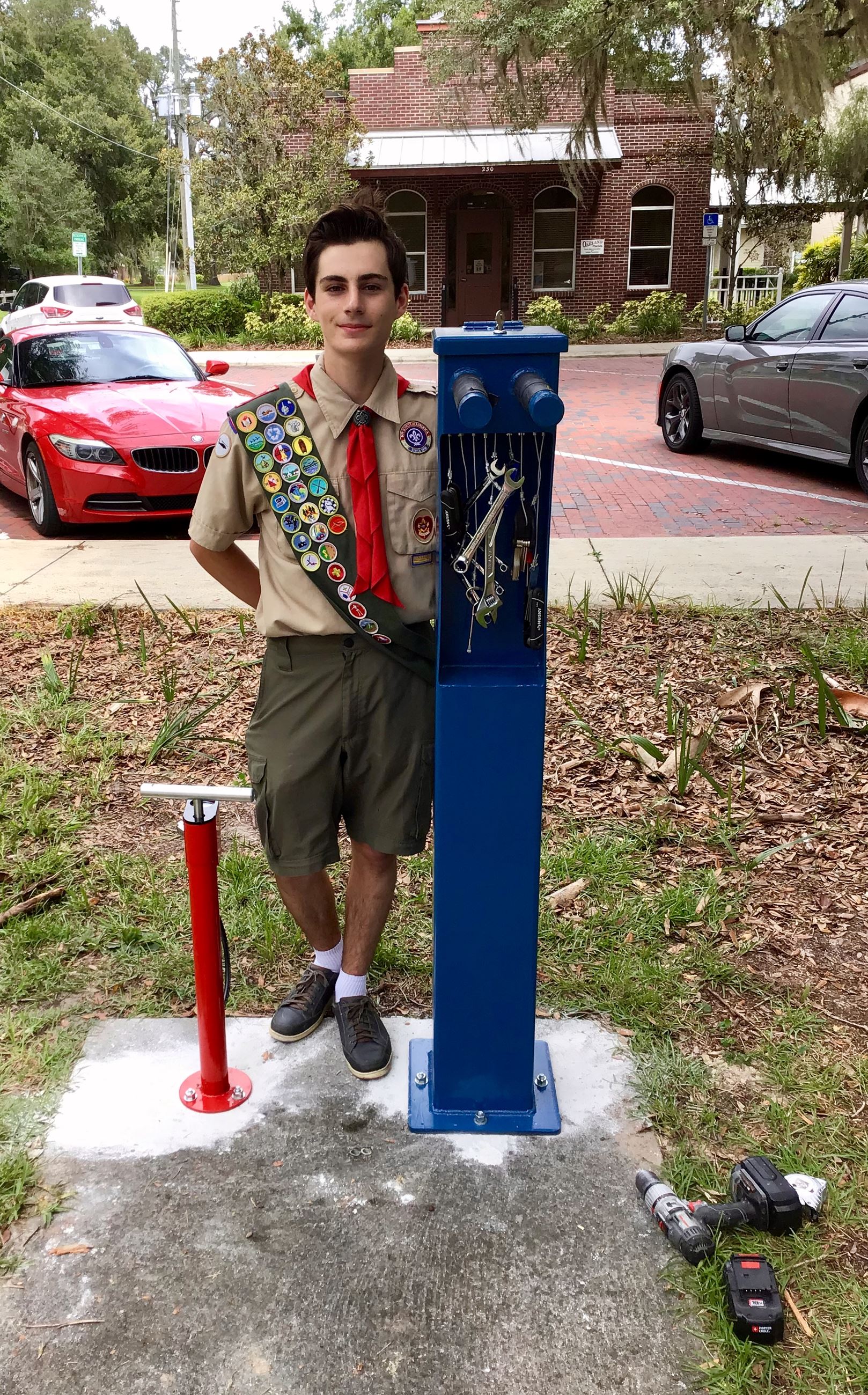 Max with bicycle repair station