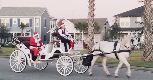 Santa's will arrive on a one-horse open sleigh