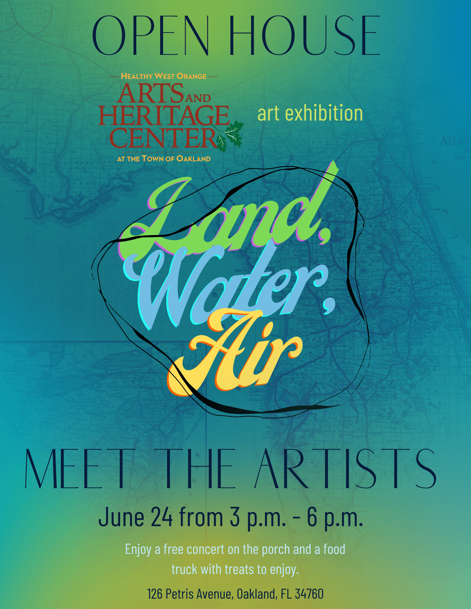  Land Water Air Exhibit Open House Flyer