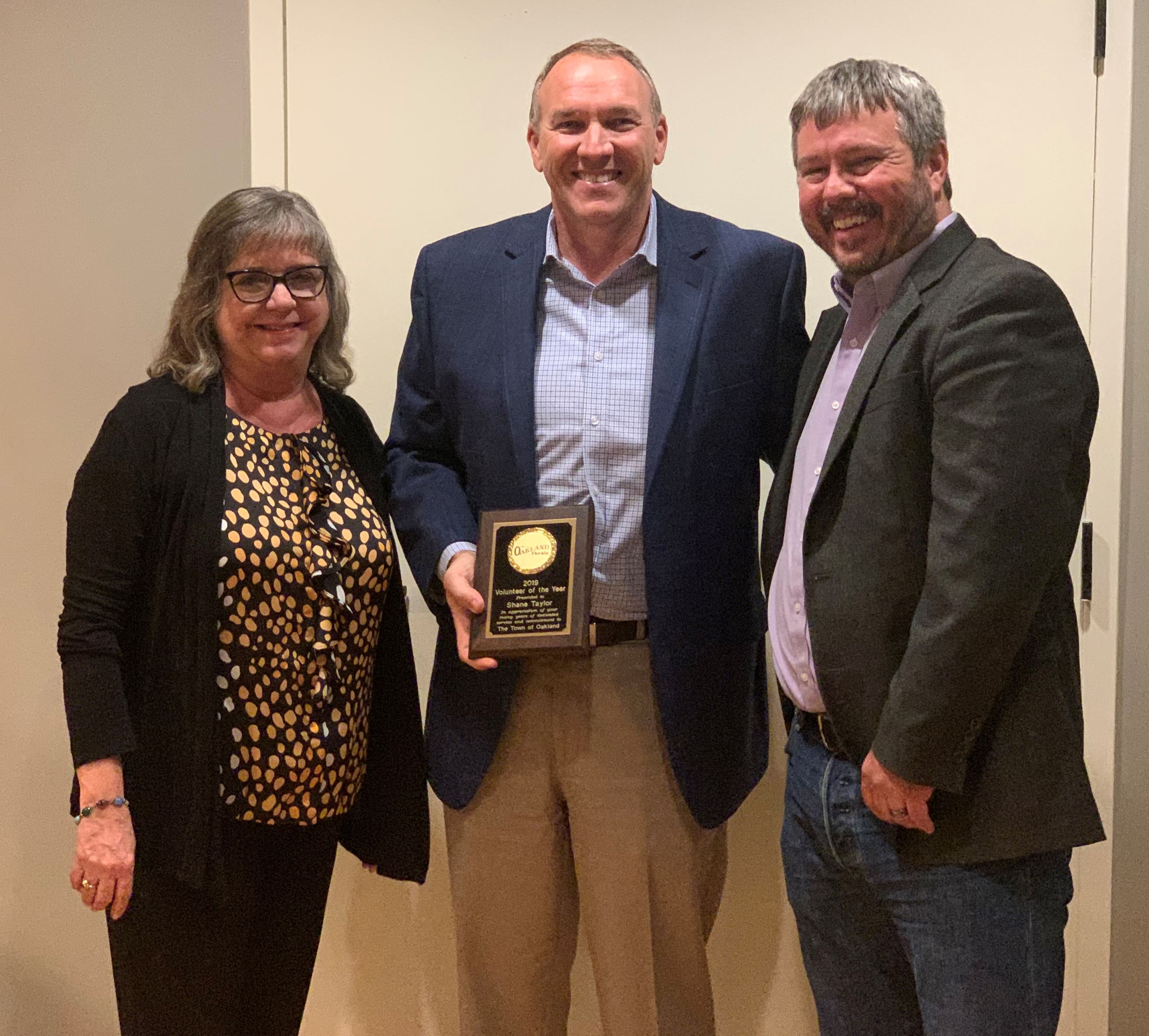 Mayor and Town Manager with Shane Taylor